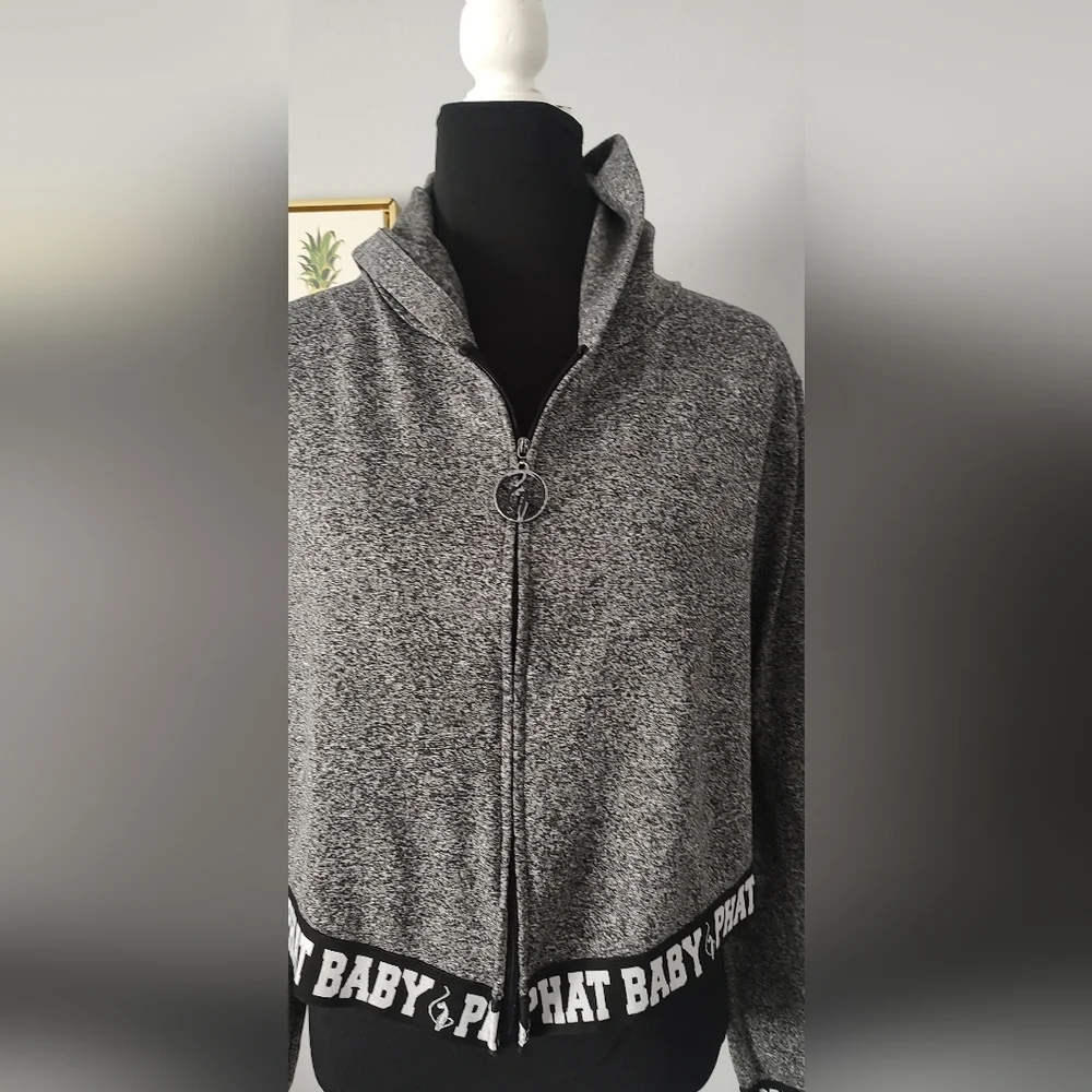 Jacket Hoodie Baby Phat Crop Girls Size 3X Hoodie Good Condition Gray Zipper
